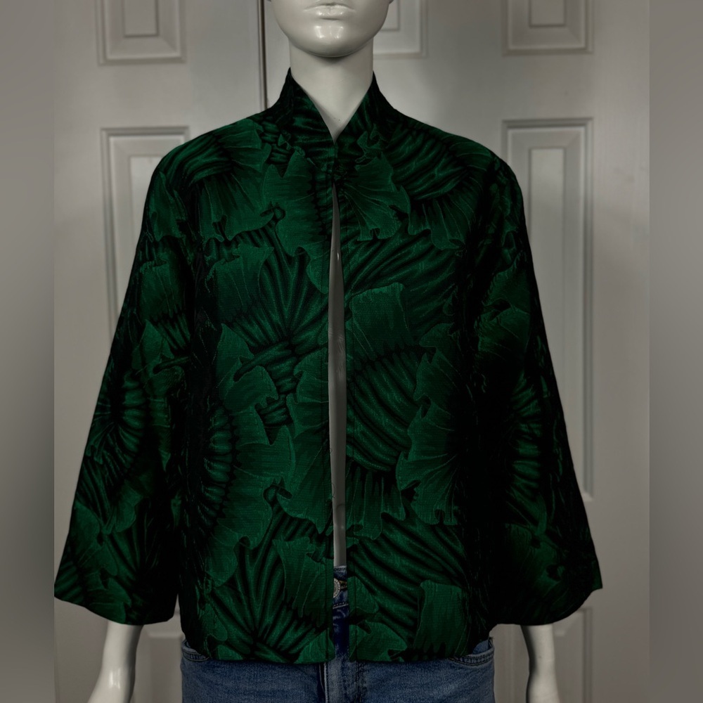 Caroline rose Elegant Green embroidered Women's Jacket K-31 - Picture 10 of 14